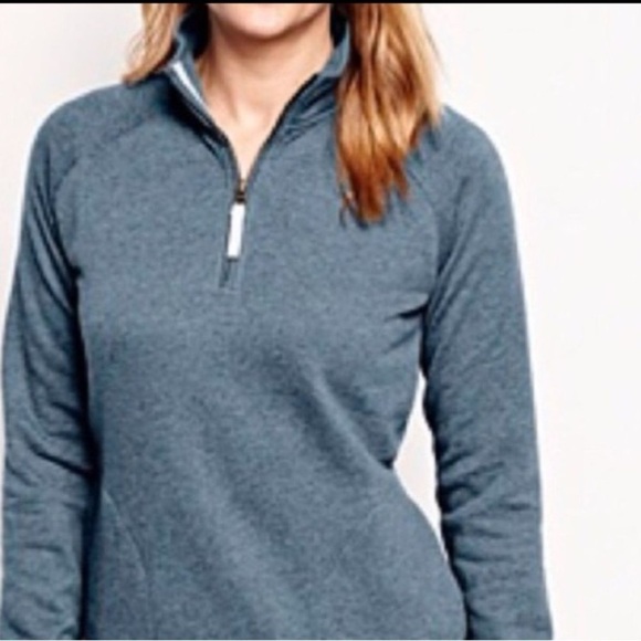 Orvis Pull Over Quarter Zip Sweater Fleece Blue Marled Soft Cabincore Size XL - Picture 2 of 13